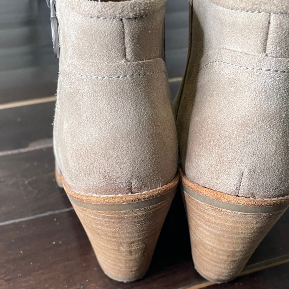 Sofft Taupe Suede Side-Zip Ankle Booties - Picture 11 of 12